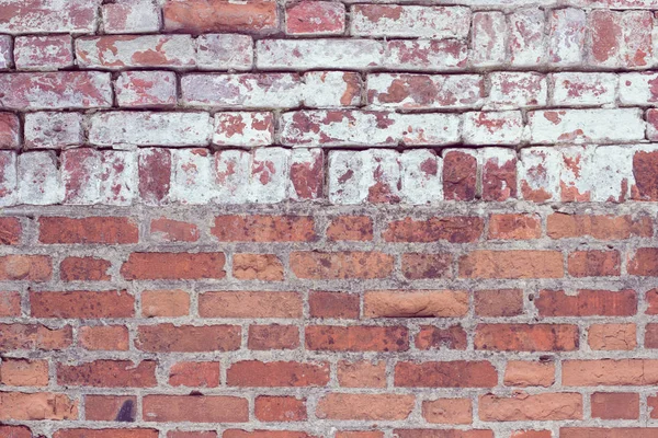 Bakstenen muur, oude textuur van rode stenen blokken. Achtergrond. — Stockfoto