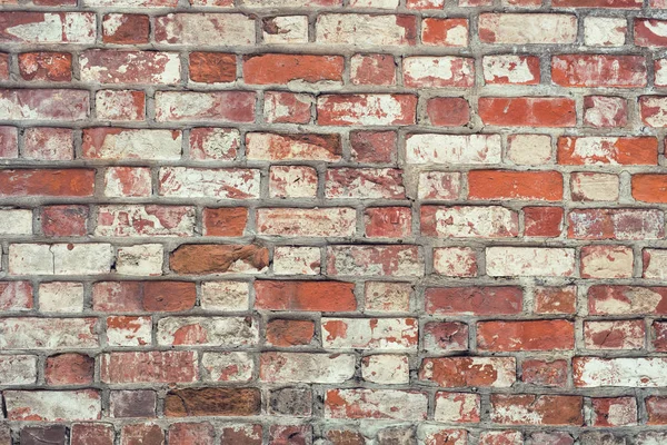 Bakstenen muur, oude textuur van rode stenen blokken. Achtergrond. — Stockfoto