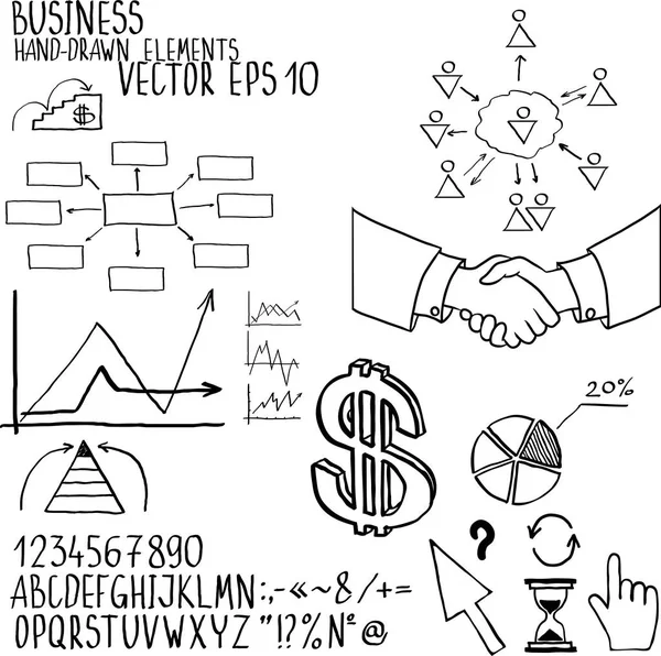 Zakelijke elementen. handgetekende — Stockvector