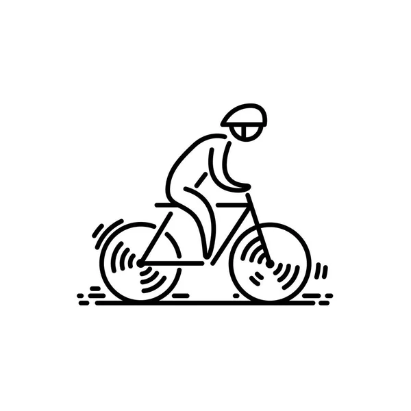 Bicicleta. vetor ícone de bicicleta. Andar de bicicleta. Ícone de linha fina . — Vetor de Stock