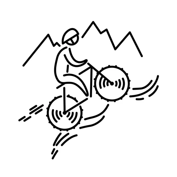 Mountain bike ikonen vektor. Cykling. Cykel. Tunn linje-ikonen. — Stock vektor