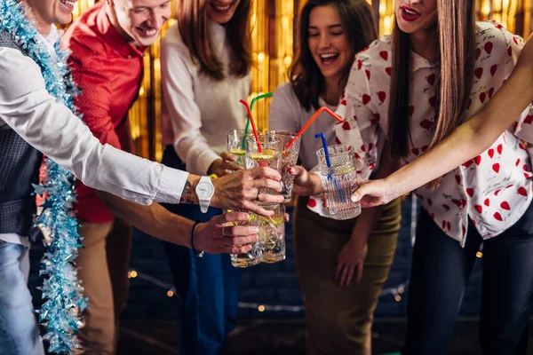 Group of Friends celebrating Christmas or New Year — Stock Photo, Image