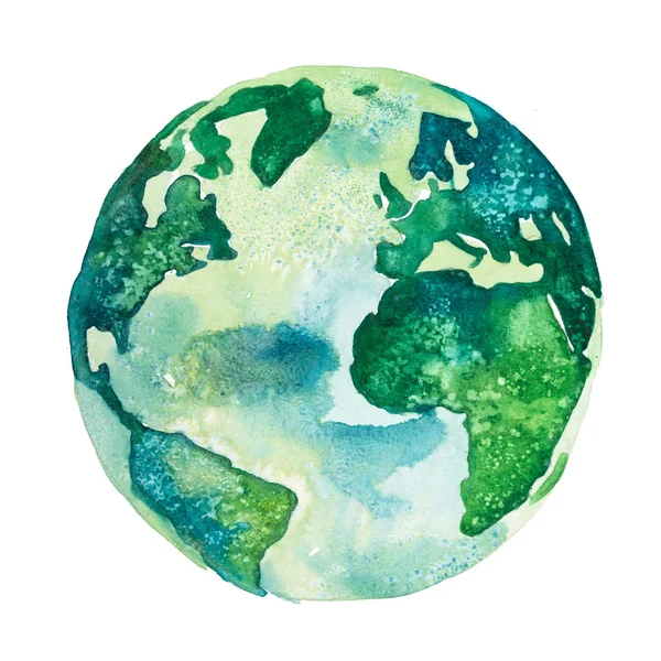 Earth planet. View of America and Africa drawn in green colors — Stock Photo, Image