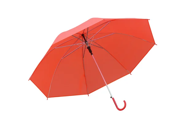 Roter Regenschirm isoliert auf weißem Hintergrund. — Stockfoto