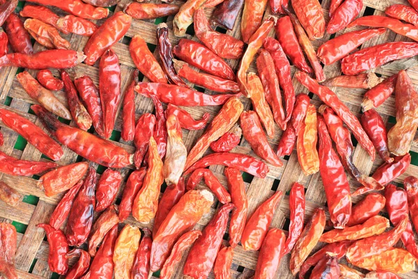 Red peppers dried by solar energy. — Stock Photo, Image