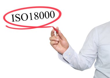 Adamın elini yazmak metin wh izole ISO 18000 siyah renk ile