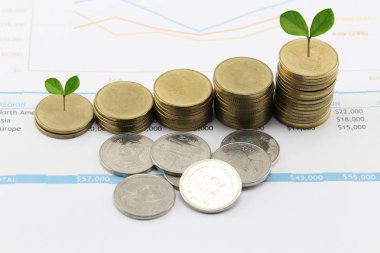 iş grafik yığını sikke gümüş ve treetop iş var