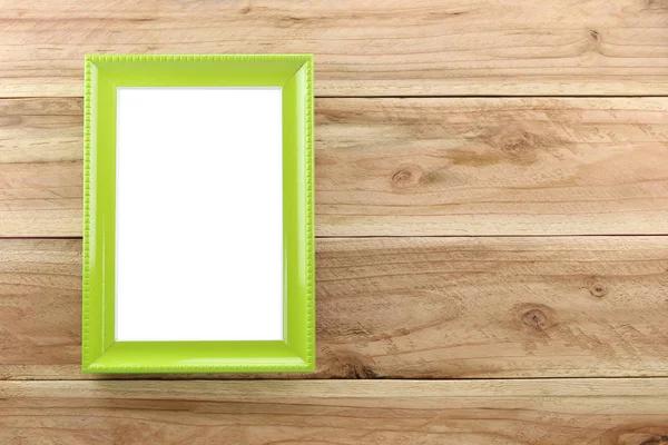 Vintage Green Photo frame on wooden background. — Stock Photo, Image