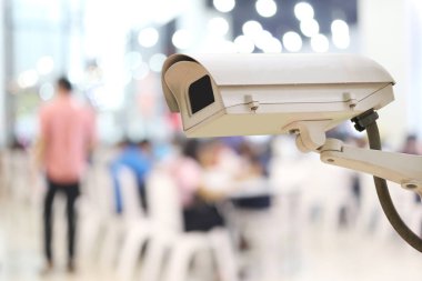 CCTV Kamera kayıtta insanların alışveriş arka plan bulanıklık 