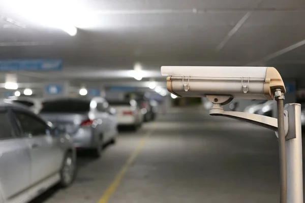 CCTV camera digital video recorder in car park.