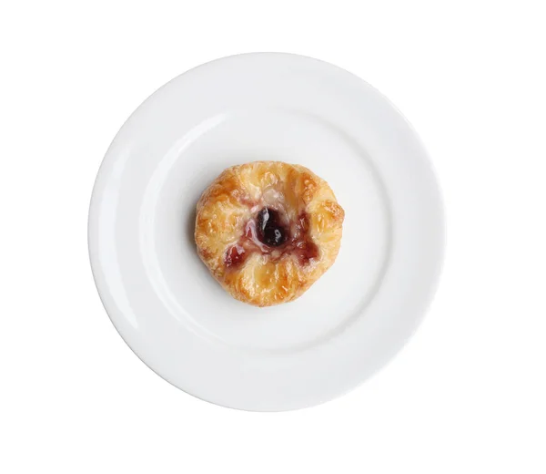 Mermelada de pan y fruta, pastel de arándanos en el plato . —  Fotos de Stock