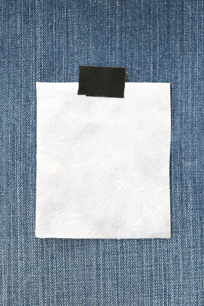 Note paper of empty and copy space on Denim background. — Stock Photo, Image