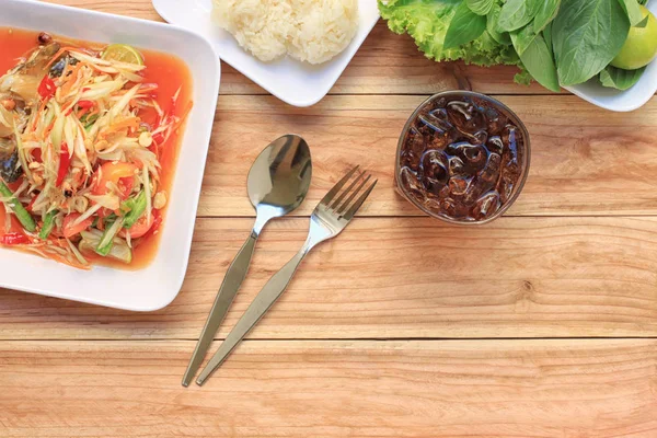 Papayasalat von Somtum im thailändischen Food-Stil für Design — Stockfoto