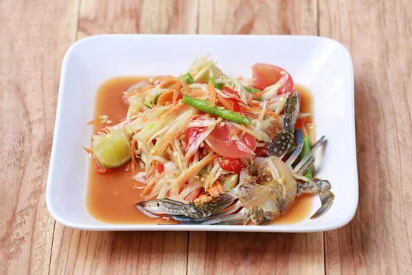 Som Tum Alimentos Tailandeses Ensalada Papaya Sabor Picante Popular Tailandia —  Fotos de Stock
