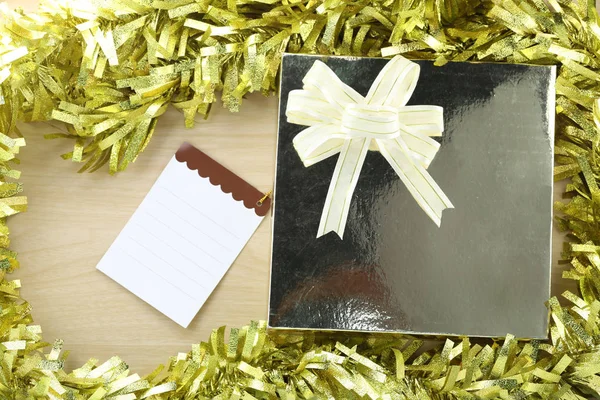 Luxe Geschenketui Kladblok Het Concept Van Kerstmis Nieuwjaar Speciale Gelegenheden — Stockfoto