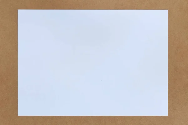 Blank White Paper Placed Brown Background — Stock Photo, Image