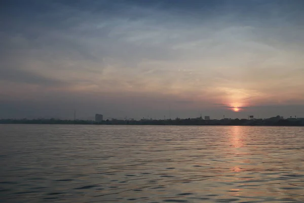 Soluppgång Morgon Landskapet Längs Thailand Pattaya City — Stockfoto