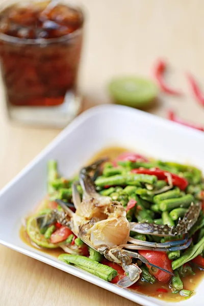 Bohnen Bleiben Salat Von Somtum Thailändischem Essen Und Würzig — Stockfoto