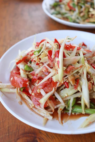 Papaya Salad Somtum Thai Foods Food Has Been Popular Thailand — Stock Photo, Image
