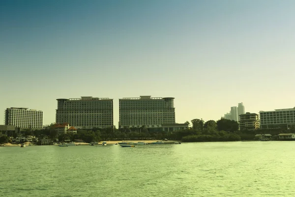 Hotels Und Strände Der Nähe Des Meeres Abend Ist Das — Stockfoto