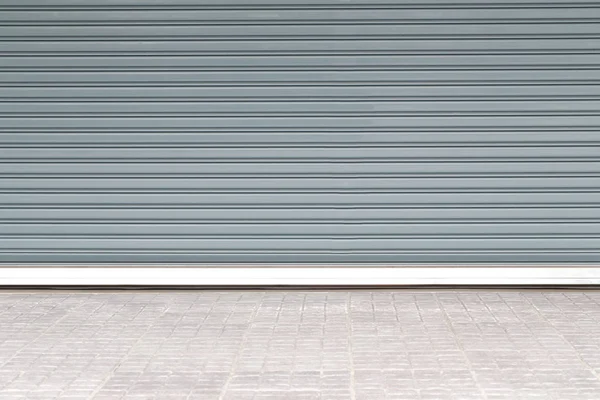 Sliding Steel Door Parking Building — Stock Photo, Image