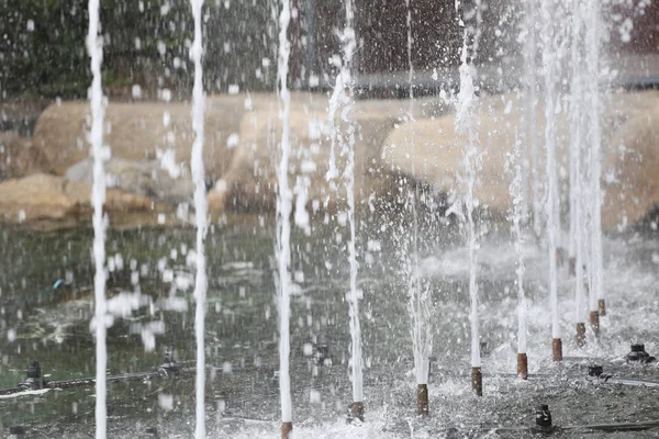 Fontaine est éclaboussure dans le parc . — Photo