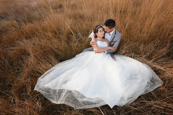 Öncesi düğün fotoğrafları gelin ve Asya f kavram aşık damat — Stok fotoğraf