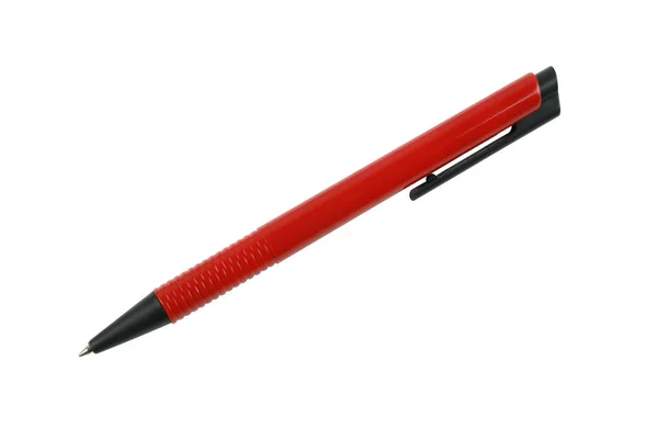 Moderna röd penna isolerade på vit bakgrund och har klippning pa — Stockfoto