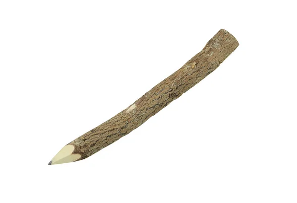 Ołówek z gałęzi na białym tle. — Zdjęcie stockowe