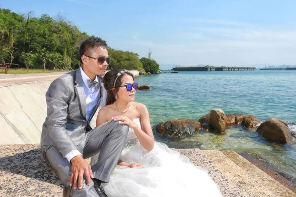 アジア カップル ファッション中古結婚式の写真の写真. — ストック写真