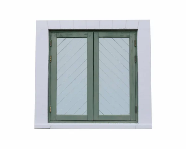 Vieja ventana de madera aislada sobre fondo blanco. —  Fotos de Stock