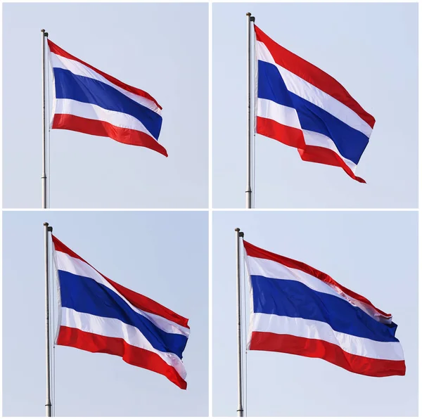 Bandeira da Tailândia com vento . — Fotografia de Stock