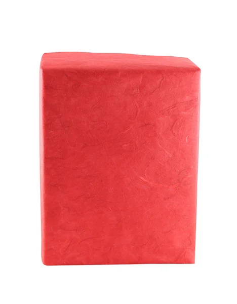 Caja de regalo roja aislada sobre fondo blanco. — Foto de Stock