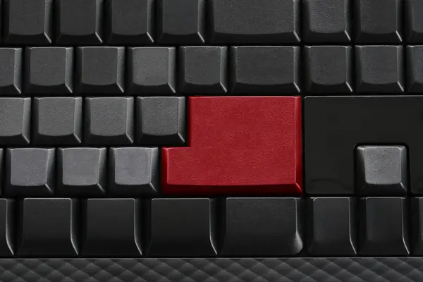 Clavier du clavier noir et ont le bouton d'entrée rouge . — Photo