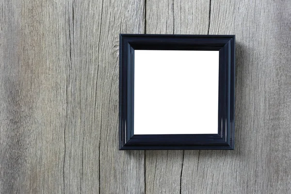 Moderní rámeček obrázku na dřevěné stěně obrazce. — Stock fotografie