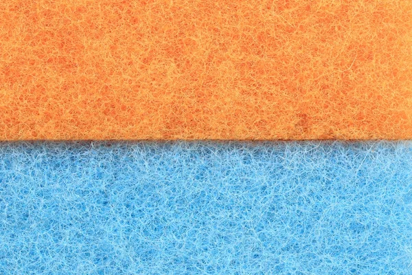 Oranje mix blauw Plastic vezels textuur achtergrond. — Stockfoto