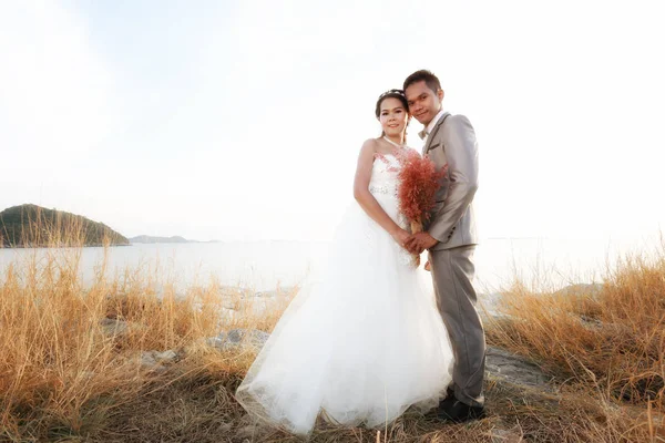 Couples Amour Asiatiques Photographie Pré Mariage Emplacement Île Sichang Attractions — Photo