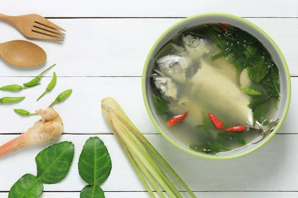 Comida tailandesa de Tom Yum pescado de mar . — Foto de Stock