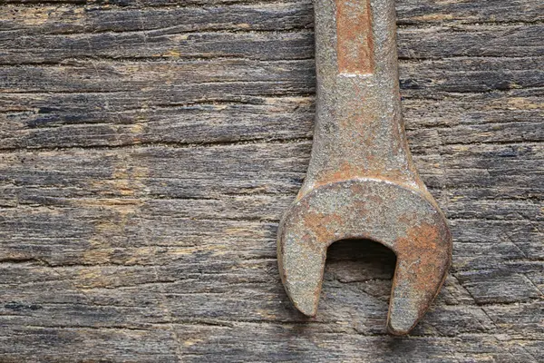 Old wrench in have rust stain. — Stock Photo, Image