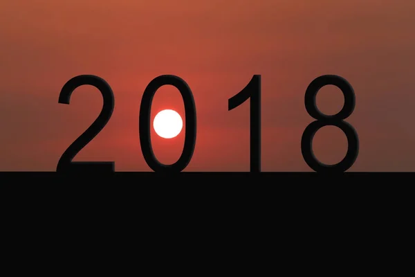 New Year's concept van silhouet achtergrond. — Stockfoto