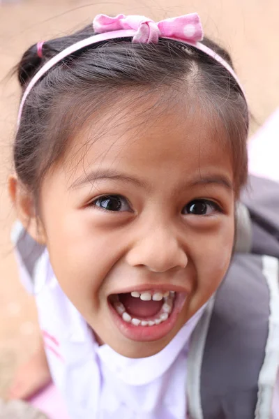 Asiático Niños Precioso Lindo Uniforme Escolar Concepto Bastante Crecimiento Por — Foto de Stock