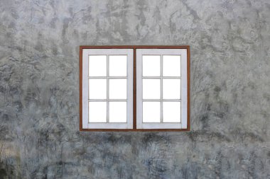 Modern beton duvar Vintage ahşap pencere.
