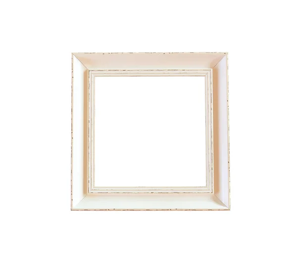 Old wooden vintage Photo frame isolated on white background. — Stock Photo, Image