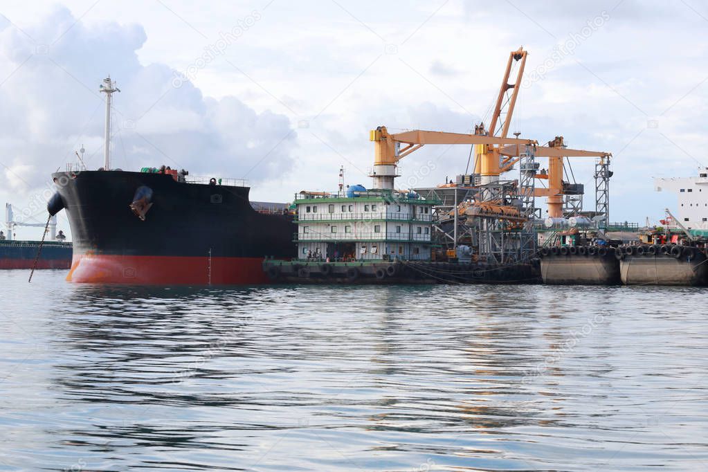 cargo ship in the sea.