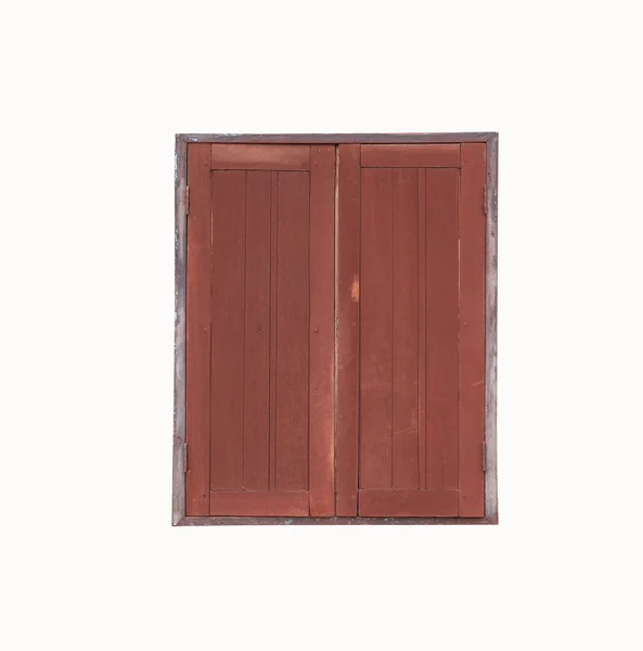 Oude vintage hout venster geïsoleerd op witte achtergrond. — Stockfoto
