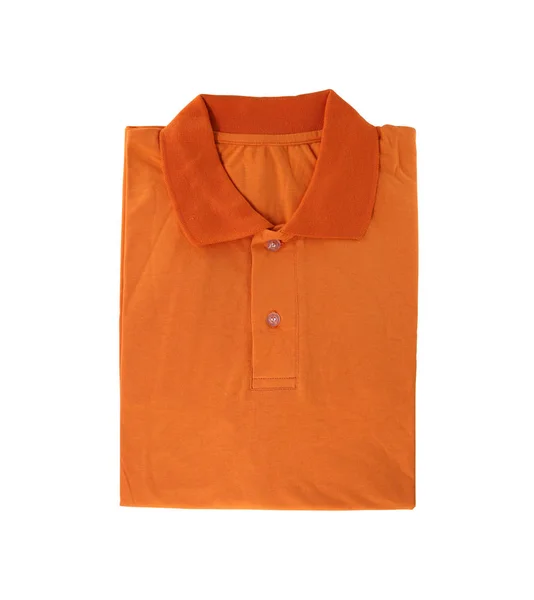 Camisa homem laranja isolado no fundo branco . — Fotografia de Stock