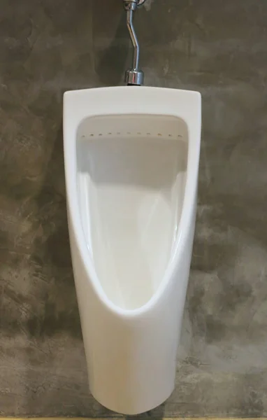 インテリアの男性浴室の白い便器. — ストック写真