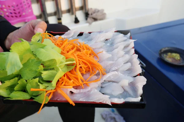 Indo Pacific King Makreller Sashimi Japansk Matkultur – stockfoto