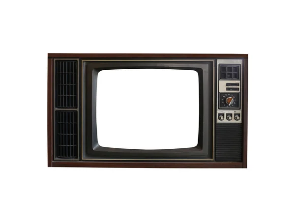 Vecchi Televisori Vintage Isolati Sfondo Bianco Hanno Percorsi Ritaglio Facile — Foto Stock