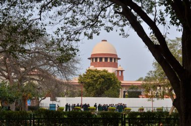 Yeni Delhi, Hindistan, 2020. Hindistan Anayasa Mahkemesi, Hindistan Anayasası 'na göre bir adalet sembolü, en yüksek yargı ve anayasa mahkemesidir..
